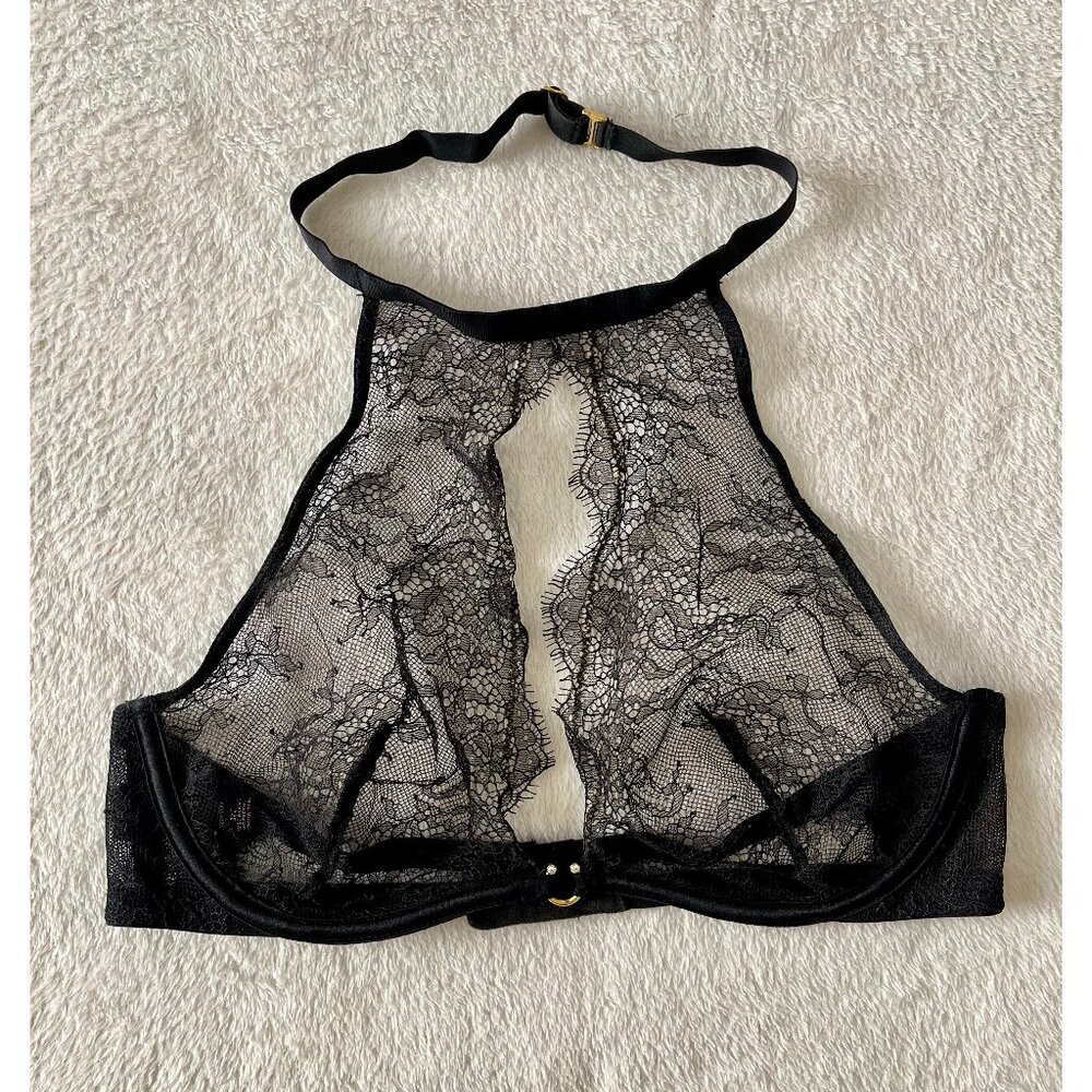 Victoria's Secret Black Lace Halter Top Bralette